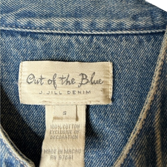 J. JILL Out Of The Blue Vintage Boxy Jean Cotton Denim Button Jacket Size Small - Picture 9 of 10